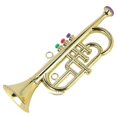 thumbnail image 4 of Trumpet 3 Tones 3 Colored Keys Simulation Play Mini Musical Wind Instruments for Children Birthday Party Toy Gold, 4 of 5