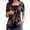 Black, variant on Blouses for Women Dressy Casual Summer Short Sleeve Square Neck Layered T Shirts with Center Ring Detail