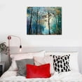 thumbnail image 5 of ONETECH  Blue Tree Canvas Wall Art Forest Landscape Picture Modern Birch Trees Nature Teal Abstract Painting Artwork, Large Size for Home Office Living Room Bedroom Bathroom Wall Decor 48"x24" 20x16in, 5 of 6