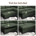 thumbnail image 6 of Marrber 106.2” 7-Seater Corduroy Sectional Sleeper Sofa with Pull Out Bed, U-Shaped Large Couch with Reversible Storage for Living Room, Green, 6 of 12