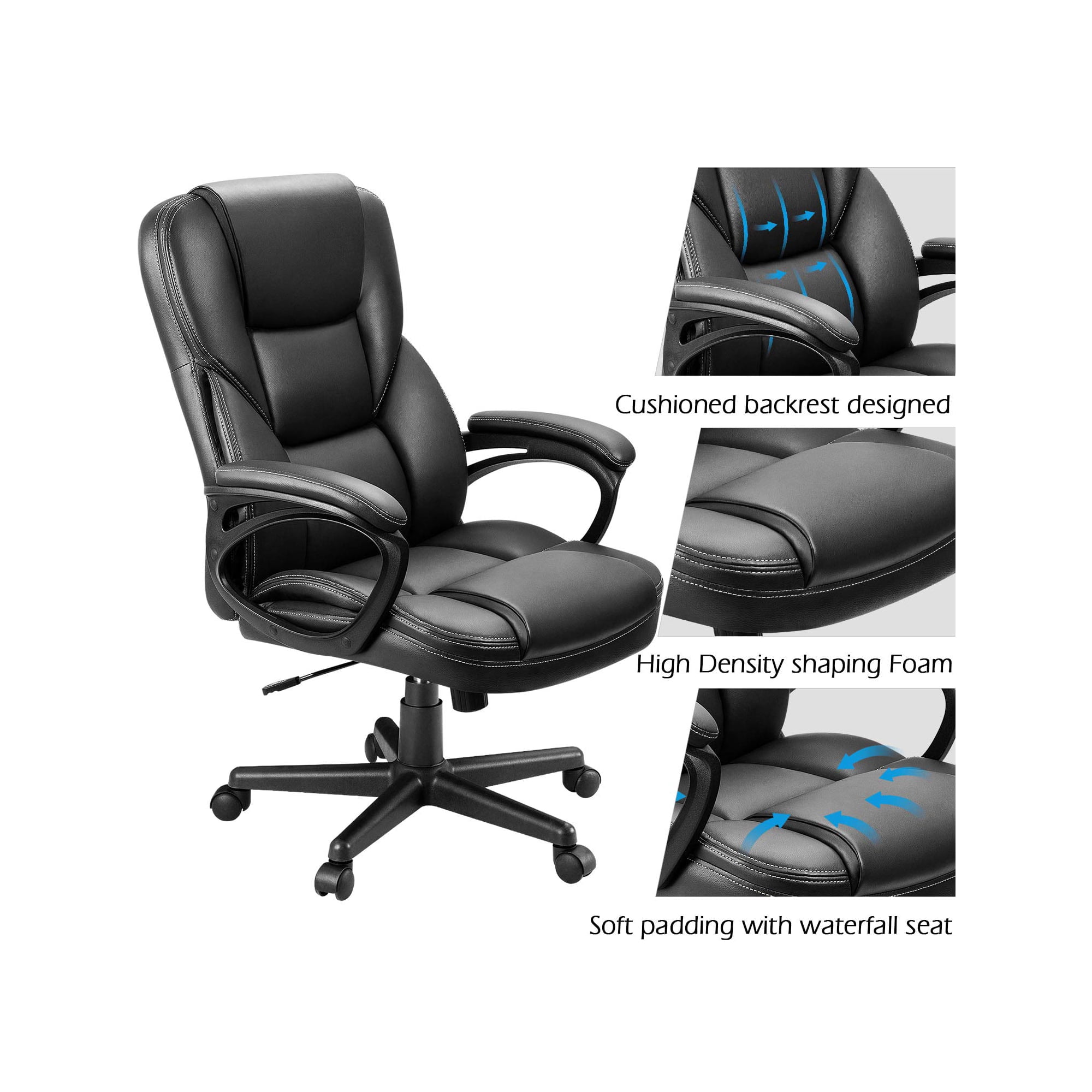 Lacoo Faux Leather High Back Executive Office Chair with Lumbar