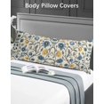 thumbnail image 5 of Vintage Blue Yellow Body Pillow Covers, Spring Enchanted Garden Florals Soft Bed Throw Pillowcases Breathable Cooling Long Lumbar Body Pillow Sham Cover for Bed Sofa 20''x54'', 5 of 7