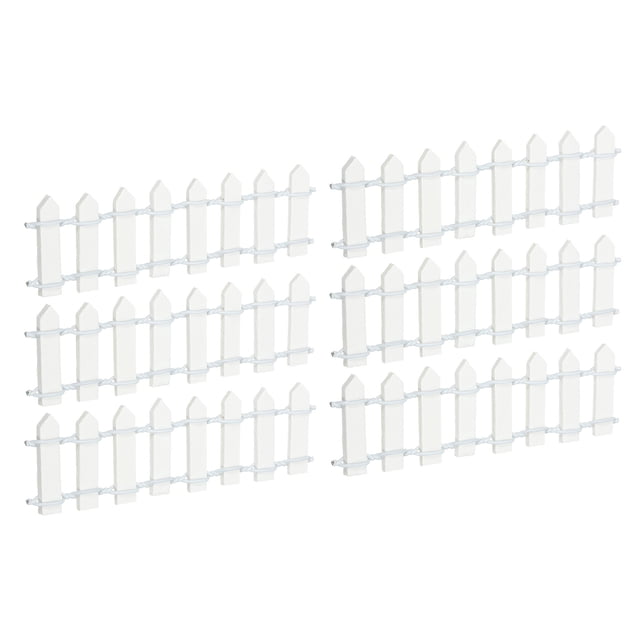 Uxcell 6 piezas de cerca de jardín en miniatura de 3.9 pulgadas, mini ornamento de cerca de madera decorativa para casa de muñecas DIY, blanca