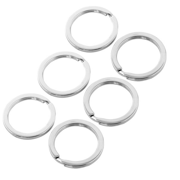 Uxcell Metal Split Ring Keyring Keychain Loop Key Holder Organizer Silver Tone 6pcs