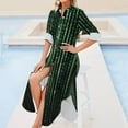 Binary code background matrix code Long Sleeved Shirt Dress woman dress ...