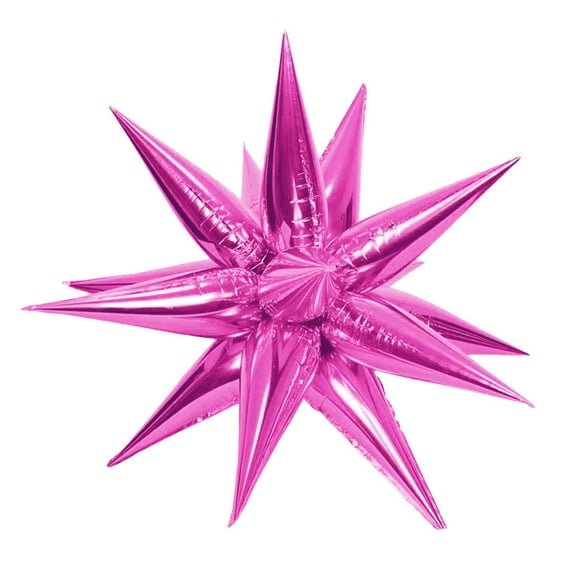 39 inch 3D Star-Burst - Metallic Magenta (Air-Fill Only) Foil Mylar Balloon - Party Supplies Decorations