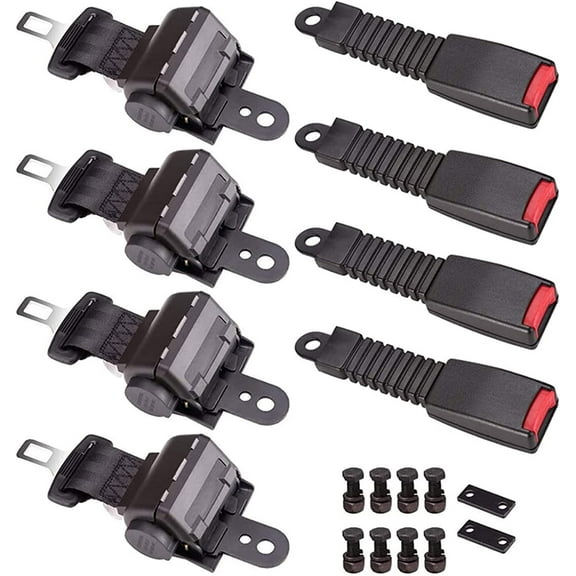 PET-U 42 Universal Retractable Seat Belts with Buckles Golf Cart Seat Belts Replacement for EZGO Yamaha