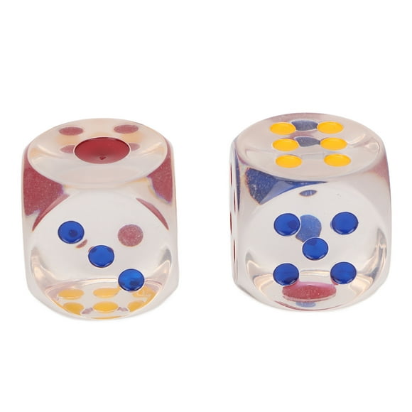 Dados de plástico transparente, resistentes al agua, antioxidantes, número de puntos, dados de 6 caras para juegos de mesa educativos, 3,5 cm, 2 uds. YUNYI BRAND Deportes