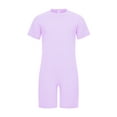thumbnail image 3 of Moggemol Gymnastics Leotard for Kids Boys Girls Special Needs Adaptive Romper Short Sleeve Dance Lavender 8, 3 of 6