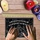 thumbnail image 3 of Tablero de péndulo de madera con forma de ouija parlante con plancheta, kit de adivinación de radiestesia negra, juego de caza de espíritus, mensaje metafísico, decoración para paganos wiccanos, 11,8, 3 of 7