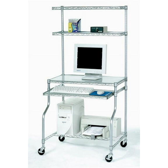 24" Deep x 30" Wide x 80" High Mobile LAN Workstation with 1 Solid Shelf