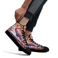 thumbnail image 5 of Flamingo Sunset High Top Canvas Shoes Sneakers Black Size 6, 5 of 7