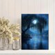 thumbnail image 2 of Qisvanset 12x16 Inch With Frame 2D Flat Wall Art Moonlit Willow Tree Serene Night Nature Home Wall Art, 2 of 8