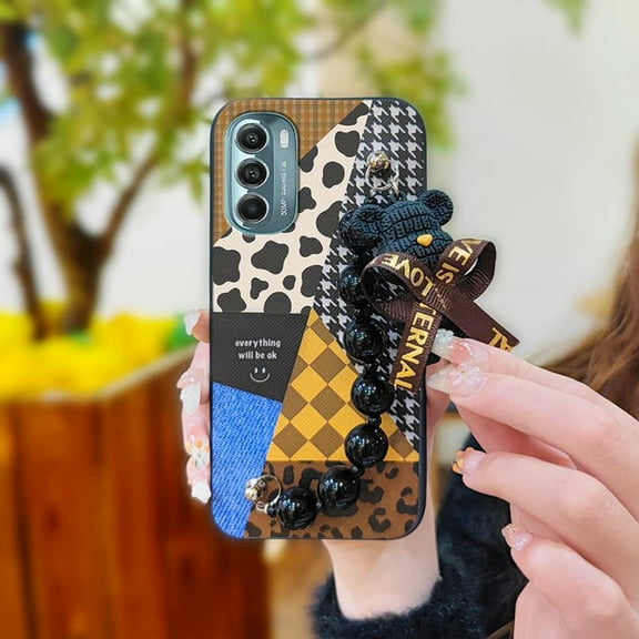 LYM-Phone Case For MOTO G Stylus 5G 2022, protective case silicone Bear bracelet soft case Waterproof Cartoon Skin-friendly feel Anti-knock Dirt-resistant Back Cover Simplicity cute