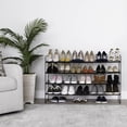 thumbnail image 5 of Seville Classics Expandable and Adjustable Sturdy Shoe Rack Organizer, for Bedroom, Closet, Entryway, Hallway, Black, 4-Tier, 5 of 10