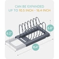 thumbnail image 5 of WinnerAide Expandable Pot Pan Organizer Rack for Cabinet Pot Lid Organizer Holder with 7 Adjustable Dividers for Cutting Board Cookware Bakeware Frying Rack(2PACK White), 5 of 6