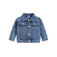 thumbnail image 3 of Toddler Baby Boy Girl Jacket Big Lil Sister/Brother Letter Embroidery Jean Long Sleeve Cardigan Button Denim Coat, 3 of 9