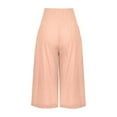 thumbnail image 5 of Charella Women's Loose Wide Leg Five Points Pants High Waist Straight Capri Casual Short Pants Pink,XXXL, 5 of 5