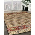 thumbnail image 3 of Ahgly Company Machine Washable Indoor Round Abstract Chestnut Brown Area Rugs, 4' Round, 3 of 7