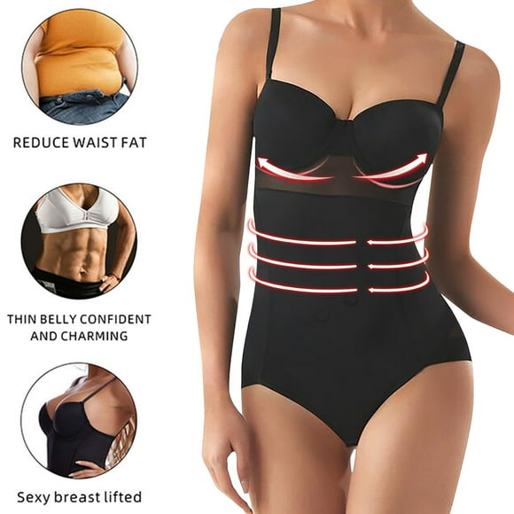 jsaierl Shapewear for Women Tummy Control Fajas Colombianas Spaghetti Strap Sexy Bodycon Tank Top Bodysuit One Piece Jumpsuit with Bra