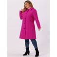 thumbnail image 3 of DARING DIVA Women's Plus Size Long Sleeve Utility Overcoat 3X Hot Pink, 3 of 6