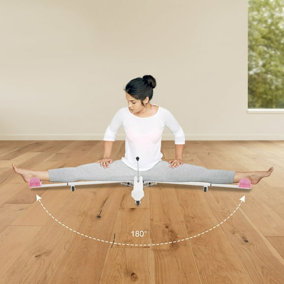 28*127cm Pink White Leg Stretcher Split Machine W/ Stretching 0-180° Angle for Homes, Yoga Studios, Gyms