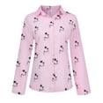 thumbnail image 2 of WREESH Womens Button Down Shirt Printed Casual Long Sleeves T-Shirt Linen Blouse Business Casual Tops Pink, 2 of 7