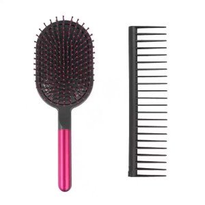 Peine de plástico con cojín de aire, peine de peluquería para niñas, peine de masaje casero para cabello esponjoso, peine portátil con bolsa de aire