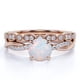 thumbnail image 1 of JeenMata Anillo de Bodas Vintage de 1,75 Uds con Ópalo de Fuego de Talla Redonda y Moissanita Engastado en Oro Rosa de 18 K sobre Plata, 1 of 6