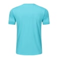 thumbnail image 5 of HXWCHs Men's Casual Short Sleeve T Shirt For Summer Outdoor Sports Loose Fit Breathable Workout Training Tee With Crew Neck Sky Blue XL, 5 of 5
