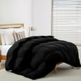 thumbnail image 6 of Lux Decor Premium Queen Comforter Down Alternative - All Season Box Stitched Quilted Duvet Insert with Corner Tabs, 250 GSM Virgin PSF Filling, Machine Washable Bedding - Oekotex Certified - Black, 6 of 8