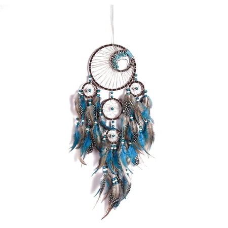 MarinaVida Feather Dream Catcher Handmade Turquoise Dreamcatcher Wall Hanging Ornament Native Wall Room Decoration for Bedroom Living Room Window Party Blessing Gift