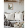 thumbnail image 3 of Waterproof Outdoor Throw Pillows with Inserts 16"x16" Set of 2, Cream Striped Soft Decorative Pillowcases for Couch Bedroom, Modern Farmhouse Cream White Stripes Pillow Covers for Sofa Living Room, 3 of 8