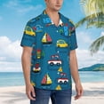 thumbnail image 2 of Lsque Transportations with Buildings pattern Hawaiian Shirt for Men, Unisex Summer Beach Casual Short Sleeve Button Down Shirts-XX-Large, 2 of 9