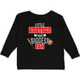 thumbnail image 3 of Inktastic Little Brother and Biggest Fan Baseball Glove and Bat Boys Long Sleeve Toddler T-Shirt, 3 of 5