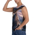 thumbnail image 3 of Picia Sunset Cliff Dinosaur mens Cotton Tank Undershirts , Moisture-wicking Ribbed Tanks, Lightweight Cotton Tank Undershirts-Small, 3 of 8