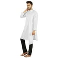 thumbnail image 3 of Atasi Indian Designer Kurta For Mens Party Wear Solid Color Ethnic Long Shirt, 3 of 7