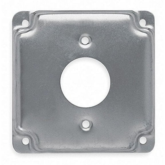 RACO Galvanized Zinc Electrical Box Cover, Box Type: Square, Number of Gangs: 2, 4" Width, 4" Length