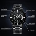 thumbnail image 3 of Regalos de Navidad relojes de acero inoxidable para hombres relojes de cronometraje para hombres relojes de fecha simulada para hombres relojes de diseño elegante para hombres regalos, 3 of 5