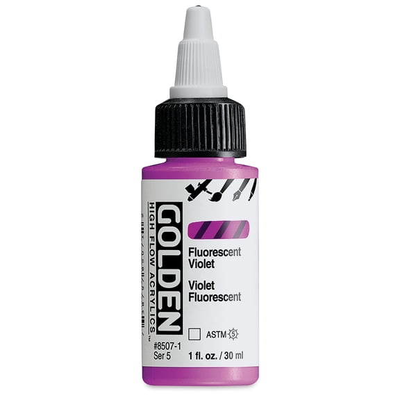 Golden High Flow Acrylics - Fluorescent Violet, 1 oz bottle