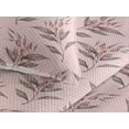 thumbnail image 3 of Ambesonne Leafy Pattern Quilted Bedspread Set 3 Pcs, Autumnal Boho Leaves, King, Pastel Pink Slate Brown, 3 of 4