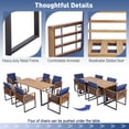 thumbnail image 5 of Gymax 7PCS Acacia Wood Patio Dining Set Cushioned Dining Chair & Table Set w/ Umbrella Hole, 5 of 7