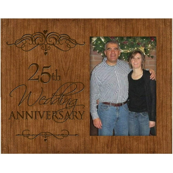 25th Wedding Anniversary Photo Frame Holds 4x6 Photo
