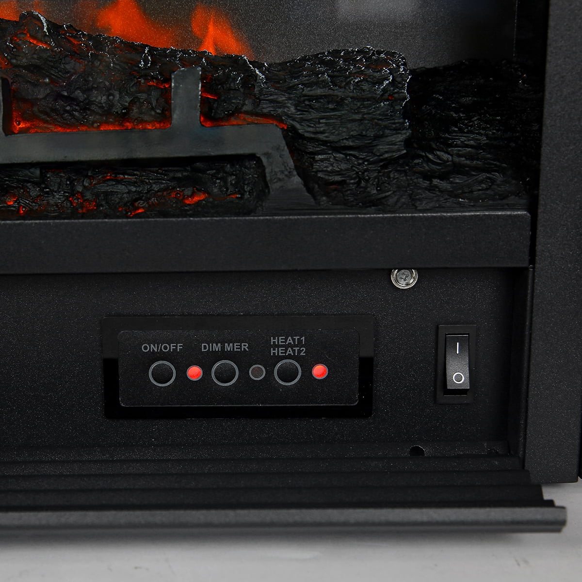 XtremepowerUS 28 Inch Electric Fireplace Insert Heater, Wall Recess Fireplace w/ Remote, 750W/1500W