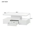 thumbnail image 7 of EUROCO 39.3" Coffee Table with Drawer,2-Tier Rectangle LED Center Table White High Gloss Finish, 7 of 7