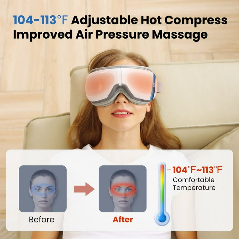 Bob and Brad EYE EASE Eye Massager Mask - 5 Modes, Heat