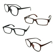8 Pack Reading Glasses Men Women Unisex Readers Square Rectangle Round Frame +3.25