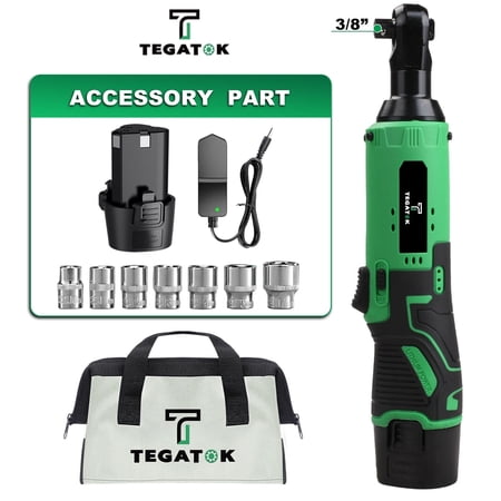 12V Cordless Electric Ratchet Wrench,45 NM Torque, 3/8" Chuck Right Angle Wrench