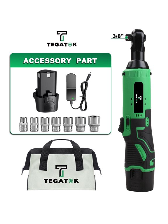 12V Cordless Electric Ratchet Wrench,45 NM Torque, 3/8" Chuck Right Angle Wrench