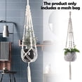 thumbnail image 5 of Pekkaxy 3 Pack Macrame Plant Hangers,  Hanging Planters Indoor Basket Decorative Flower Pots Holder Stand Boho Home Decor, Ivory, 5 of 9
